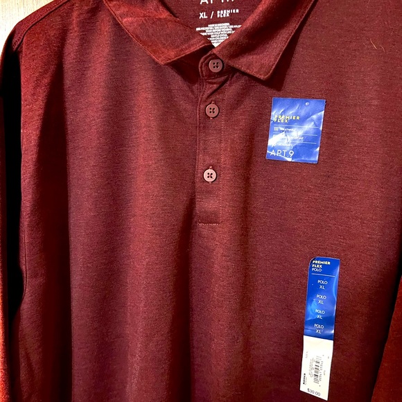 NEW long sleeve maroon polo. - Picture 2 of 6